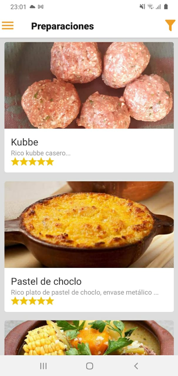 Listado de preparaciones en Quién Quiere